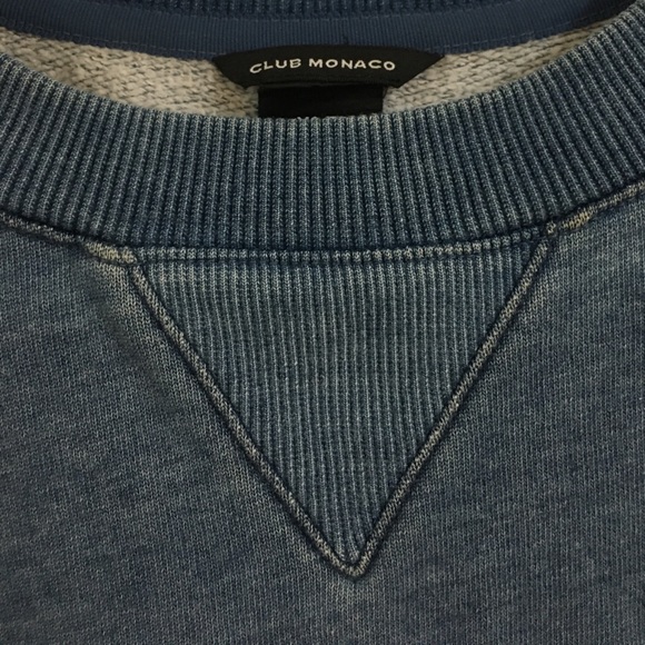 Club Monaco Cropped Blue Crewneck Sweatshirt XS - Picture 4 of 15